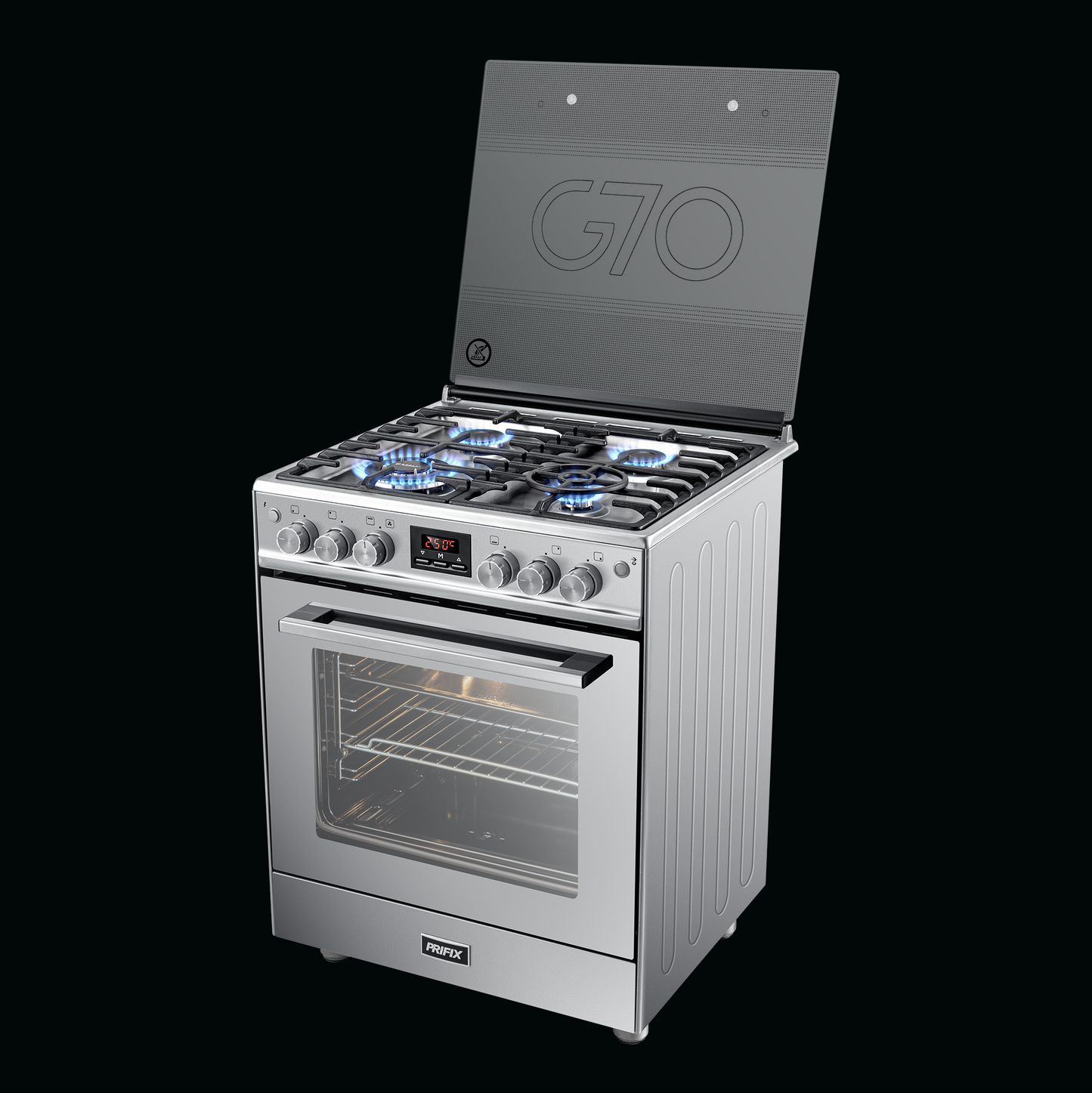 G70 Gas Cooker with Italian SABAF Burners & Full Safety