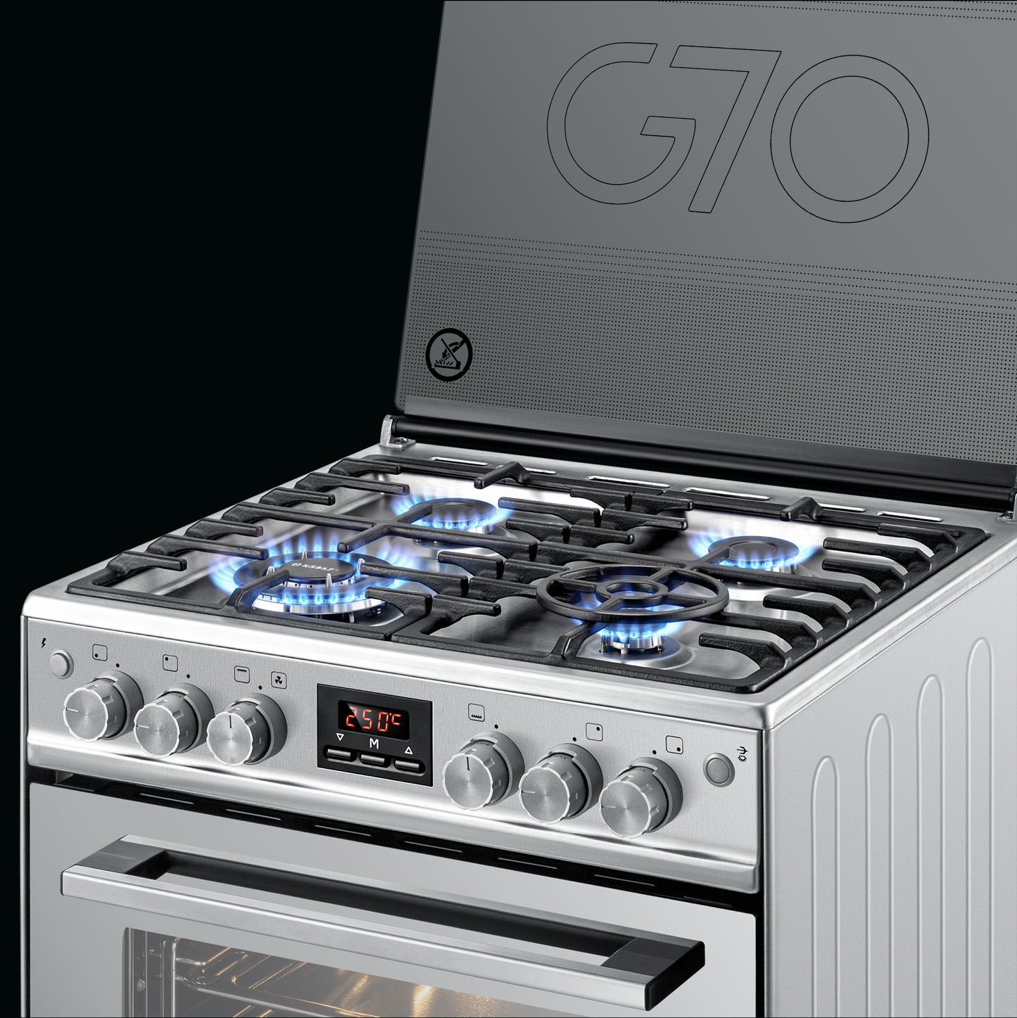 G70 Gas Cooker with Italian SABAF Burners & Full Safety