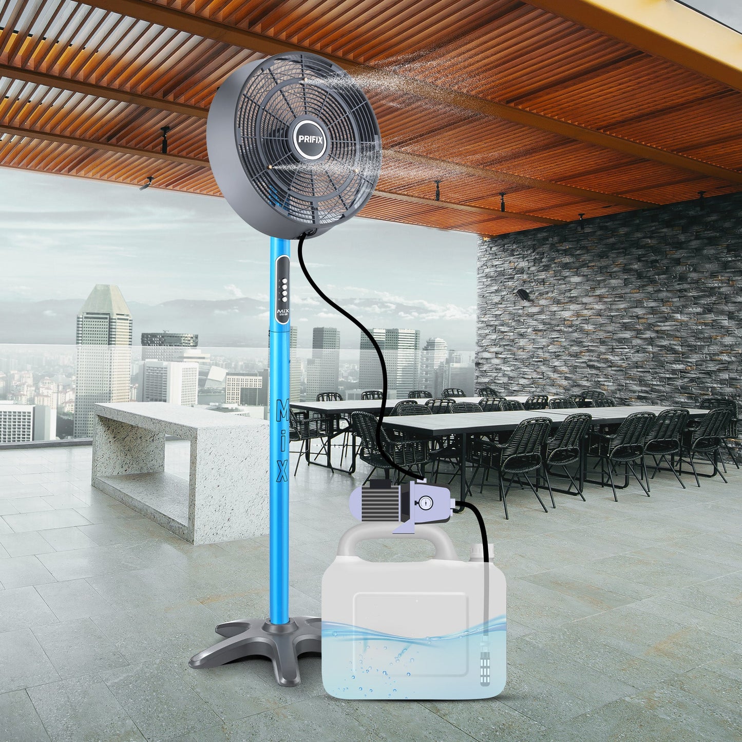 Prifix Mix stand fan with pump
