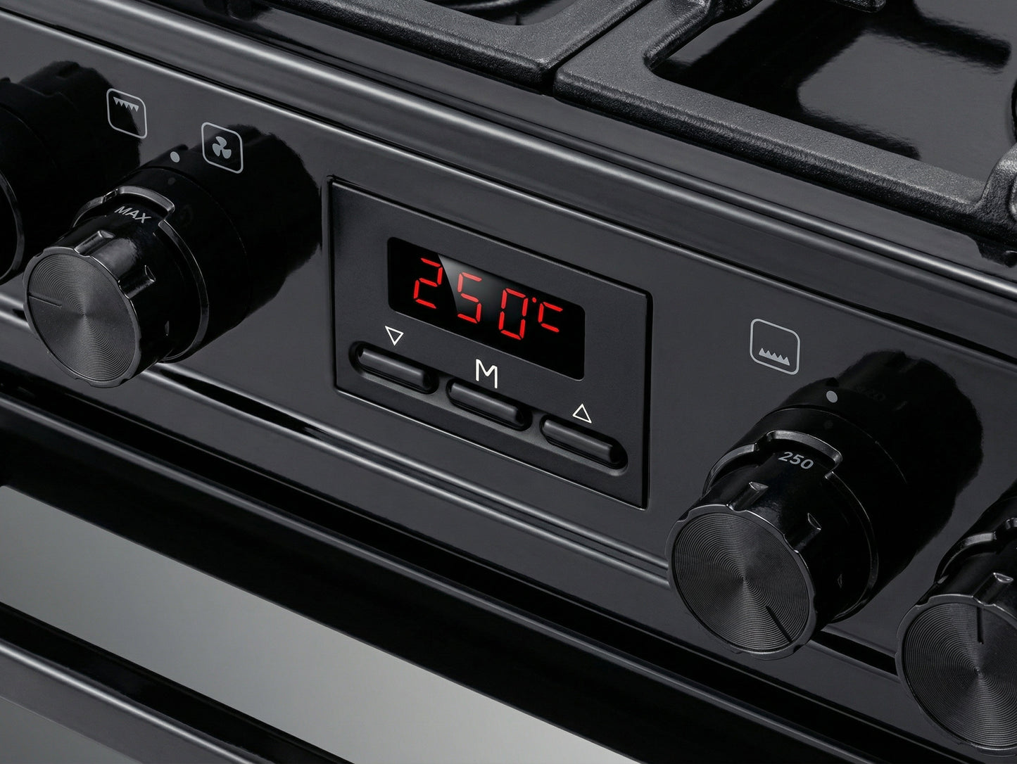G70 Gas Cooker Black with Italian SABAF Burners & Full Safety