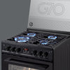 G70 Gas Cooker Black with Italian SABAF Burners & Full Safety